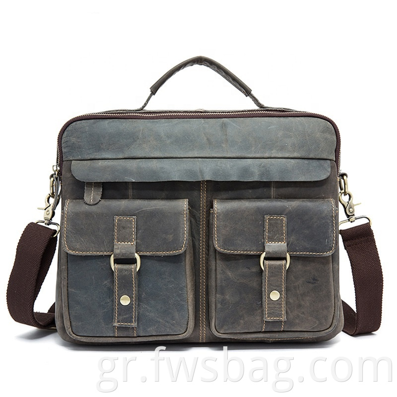 Factory Price Oem Office Business Real Leather Handbag Vintage Briefcase Laptop Bag For Men3